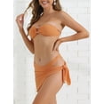 thumbnail image 2 of DARING DIVA Women's Ribbed O Ring Bandeau Bikini Sets X-Large Orange, 2 of 6