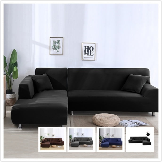 2 Pcs L Shape Sofa Covers Elastic Antiash Decor Resistant Sofa