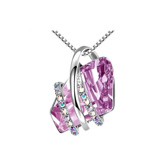 YATLTE Wish Stone Pendant Necklace with Birthstone Crystal, Jewelry Gifts for Wife, 21K Rose Gold Plated/Silvertone, Birthday or Chrismas Holiday Gift for Her, Mom, & Sister