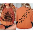 thumbnail image 3 of Comfort Colors 1717 Haunted House Pumpkin Bats Both-Sides Printed Halloween T-Shirt, 100% Cotton – Gift for Halloween, 3 of 8