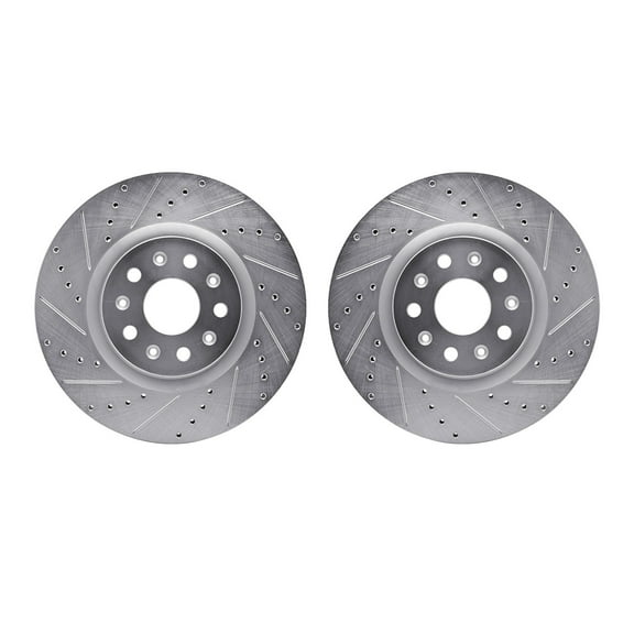 Dynamic Friction Company Front Brake Rotors-Drilled and Slotted-Silver 7002-46011