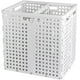 thumbnail image 1 of Foldable Laundry Hamper with Handles, with 2 Compartments, Stable and Stackable, for Clothes and Toy Storage, 50L, White, 1 of 5