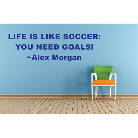 Life Is Like Soccer You Need Goals – Alex Morgan Life Motivation Quote Custom Wall Decal Vinyl Sticker Art 10 Inches X 20
