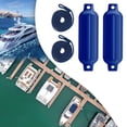 thumbnail image 1 of DYNWAVECA 2Pcs Boat Fenders Boat Bumpers 6mm x 1.5M Ropes Easy to Install Anti Collision Inflatable Fenders for Speedboats Pontoon Blue G0 Blue Rope, 1 of 10