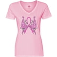 thumbnail image 3 of Inktastic Breast Cancer Awareness with Butterfly Ribbon Words Women's V-Neck T-Shirt, 3 of 5