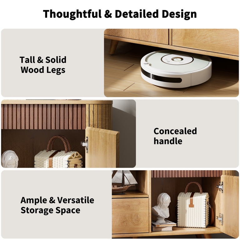 Tydimor TV Stand with Built-In Power Outlets and Charging, 60-Inch photo 8