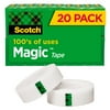 Scotch Magic Tape, Invisible, 20 Tape Rolls