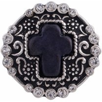 Cross Stone Rhinestone Snap Jewelry Ginger Charm Button, For Interchangeable DIY Customizable Accessories
