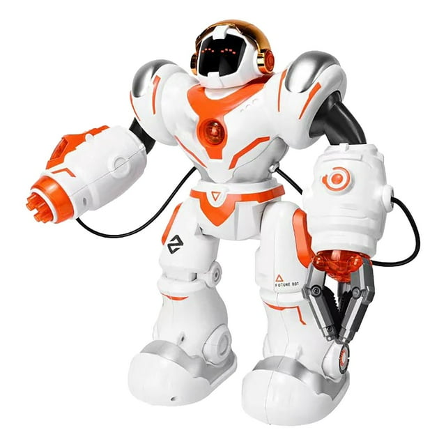 Robot RC Programmable à LED - Robot Intelligent Programmable, Robot Dansant Télécommandé avec 50 Actions, Supportant 24 Expressions Changeantes, Robot Chantant Dansant Interactif 14 Pouces, Lanceur