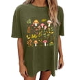 thumbnail image 5 of Htigea Cute Graphic Tees for Women Oversized Summer T Shirts Casual Short Sleeve Crewneck Tops Army Green S, 5 of 7