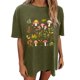 thumbnail image 4 of Camisetas de Manga Corta para las Mujeres Impresión Floral Cuello Redondo Gota Hombro Manga Superior Moda Casual Verano Camisetas de Manga Corta para las Mujeres, 4 of 7
