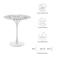 thumbnail image 6 of Modway Lippa 20" Round Terrazzo Side Table in White Terrazzo, 6 of 7