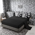 thumbnail image 5 of Manfei Camouflage Seashell Starfish Silhouette Bedding Comforter Set for Kids Boys and Girls, Black Gray King Bedding Sets, Black Reversible 7 Pieces, 5 of 6