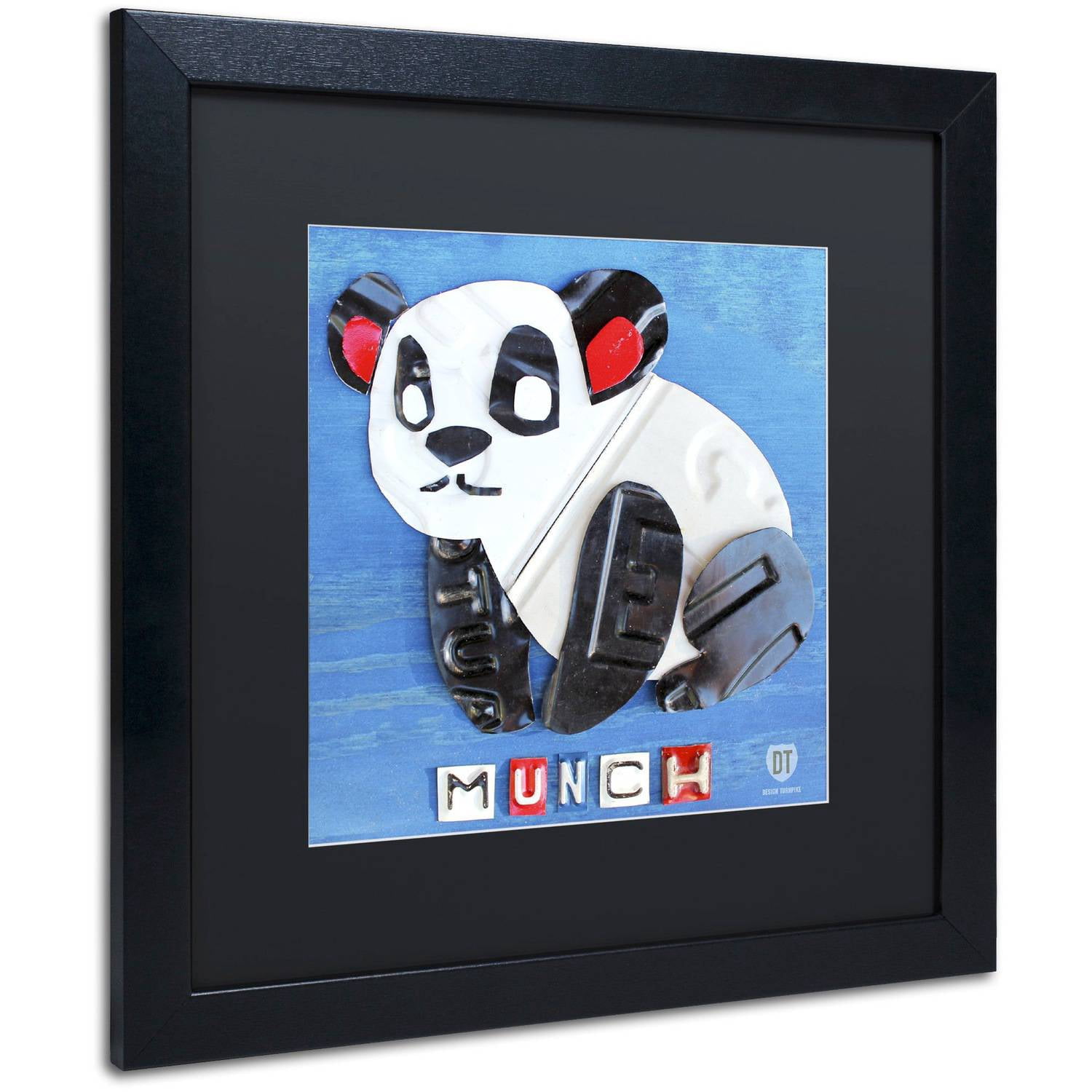 Trademark Fine Art 'Munch the Panda' Canvas Art by Design Turnpike, Black Matte, Black Frame