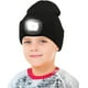thumbnail image 1 of Gorro Sinhoon con luz para niños, unisex, recargable por USB, manos libres, 4 LED, gorro de punto de invierno con luz nocturna, linterna, regalo para niños y niñas (negro), 1 of 7