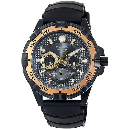 Casio Men's Analog Black and Red Multi-Dial Watch, Black - Walmart.com
