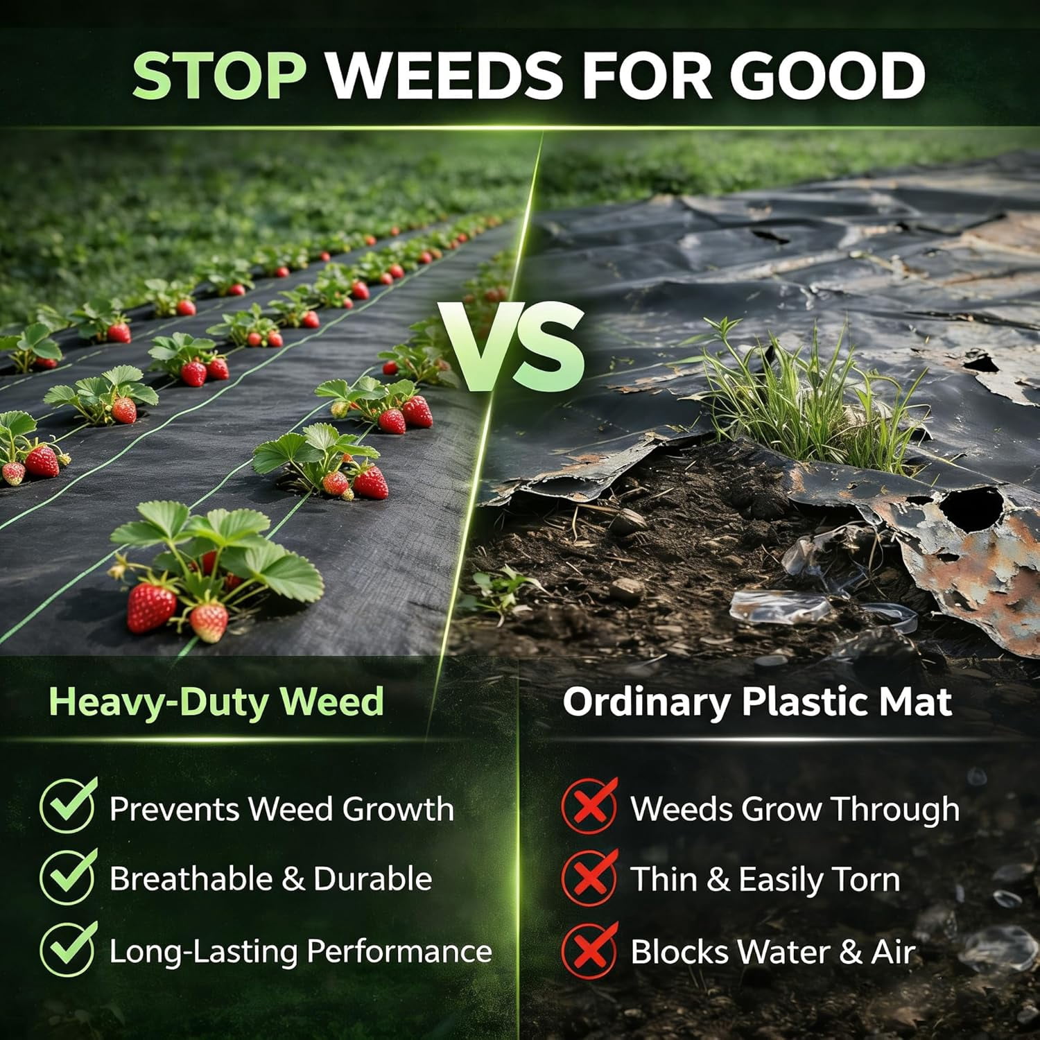 Weed Barrier Landscape Heavy Duty，Garden Weed Barrier，Black Mulch for Landscaping, Weed Blocker Garden Bed Cover Garden Supplies (1.3ft x 100ft)