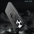 thumbnail image 2 of ELEHOLD for iPhone 15 Plus Magnetic Case,Rugged Hard PC Protective Case with Rotation Ring Holder Kickstand Sliding Camera Protector Compatible with Mag Safe for  iPhone 15 Plus, Black, 2 of 6