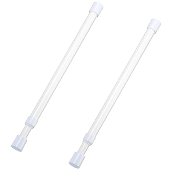 XIBUFE 2 Pcs Small Tension Rod 12-20 Inch Spring Rod,Tension Rod Spring Tension Rod,Small Tension Curtain Rod,Short Thin Tension Rods,Mini Tension Rods for Closet,Cabinets,Drawers,White
