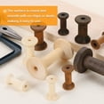 thumbnail image 4 of Uxcell 50 Pack Wooden Empty Spool, 0.8" x 1.2" Unfinished Wooden Spools Wire Weaving Bobbins Empty Thread Spools for Crafts DIY Art Embroidery Sewing Thread Twine, Camel, 4 of 6