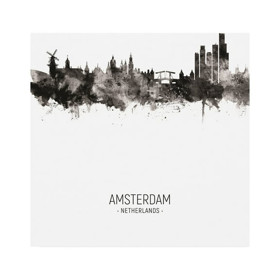 Trademark Fine Art 'Amsterdam The Netherlands Skyline Portrait II' Canvas Art by Michael Tompsett