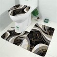 thumbnail image 2 of Black White Marble Gold Line Pattern Bathroom Rugs Sets 3 Piece,Toilet Cover Set,Absorbent Non Slip Bathroom Mats Sets with U-Shaped Contour Rug Toilet Rug Set, 2 of 5