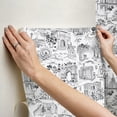 thumbnail image 7 of NuWallpaper Brownstone BoysToile de New York Graphite Peel and Stick Wallpaper, 7 of 7