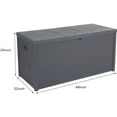 thumbnail image 6 of O'force 113gal 430L Outdoor Garden Plastic Storage Deck Box Chest Tools Cushions Toys Lockable Seat Waterproof, 6 of 7