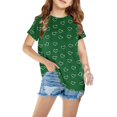 thumbnail image 2 of THDHVS Girls T Shirts,Girls Tops,Short Sleeve Graphic T-Shirt Round Neck Fahion Print Soprts Tee Green 11-12 Years, 2 of 4