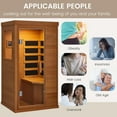 thumbnail image 5 of BNEHS 1 Person Infrared Sauna, Full Spectrum Infrared Sauna for Home, Indoor Dry Sauna with 4 Heater Panels, Bluetooth and Tempered Glass,Canadian Hemlock, 5 of 10
