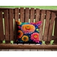 thumbnail image 2 of Colorful Chrysanthemums Fabric Decorative Pillow 14 in x 14 in, 2 of 5