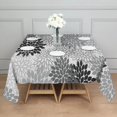 thumbnail image 3 of Black Floral and Petal Pattern Square Tablecloth,Waterproof Square Table Cover,Wipeable Spillproof Washable Table Cover for Home Kitchen Party Decor 60"x60"(152x152cm), 3 of 6