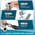 thumbnail image 1 of 2 Pack Metal Copper Pipe Cleaner with 2 Replaceable Brushes Tube Cleaning Brush for Power Drill (1/2Inch,3/4Inch), 1 of 4