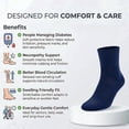 thumbnail image 6 of Comfello Diabetic Quarter Socks for Men & Women Non Binding Seamless Extra Wide Socks 6 Pairs, 6 of 7