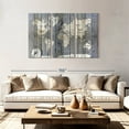 thumbnail image 2 of Elephant Stock Rustic Wood Map Wall Art - Horizontal Multi Panel Canvas - Living Room Wall Decor - Map Multi Panel - Blue And Gray Decor - 74" x 48", 2 of 8