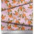 thumbnail image 2 of Soimoi Velvet Fabric Leaves & Wild Flower Floral Printed Craft Fabric by The Yard 58 Inch Wide, 2 of 3