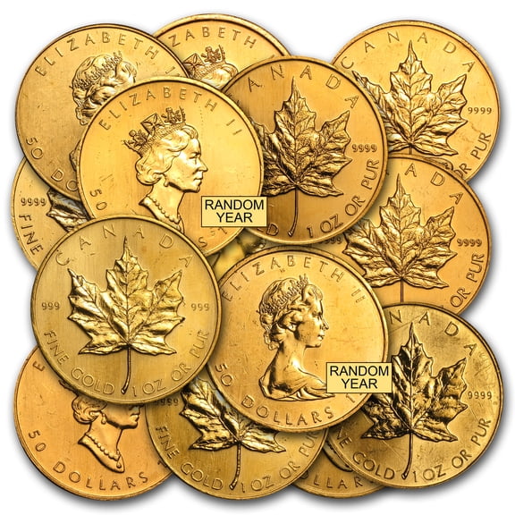 Royal Canadian Mint Gold Bullion Canadian Maple Leaf Coin, Abrasions, 1 oz of .9999 Fine Gold