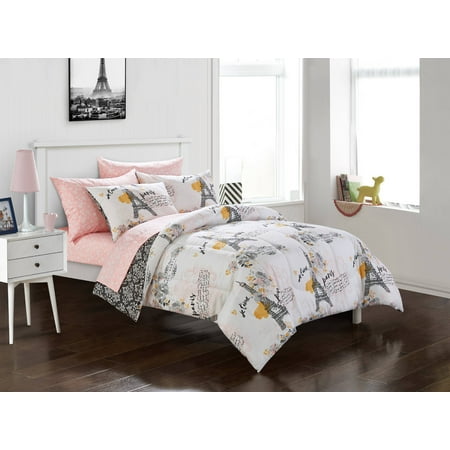 Your Zone Teen Paris Eiffel Tower Bed In A Bag Bedding Set W