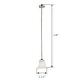 thumbnail image 5 of Design House 587709 Torino Traditional 1-Light Indoor Dimmable Downward Facing Mini Pendant Light with Frosted Glass for Kitchen Dining Bar Area, Satin Nickel, 5 of 16