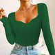 thumbnail image 5 of Suéter elegante Sexy Gibobby de punto con cuello en V sólido para mujer Verde M, 5 of 5