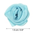 thumbnail image 2 of Mini Satin Ribbon Roses Tiny Fabric Flowers Embellishments Rosettes Applique Light Blue, 2 of 5