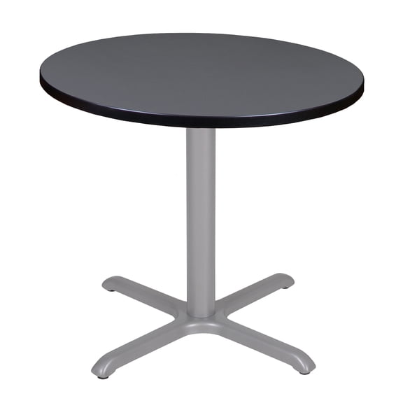 Regency Via 30 inch Round X-Base Table in Grey with Grey Base