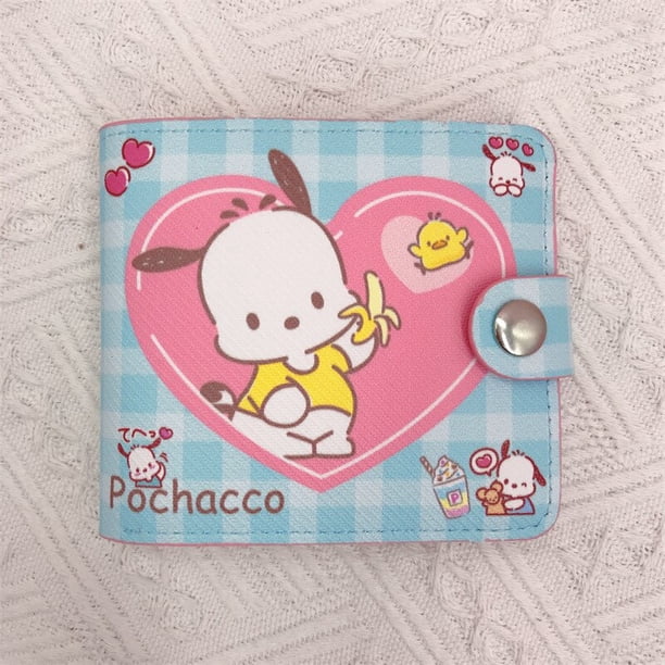 Monedero Kawaii Sanrio Mymelody Kuromi Hellokitty, monedero plegable de dibujos animados, bolsa organizadora para tarjetas, regalo de cumpleaños para niña