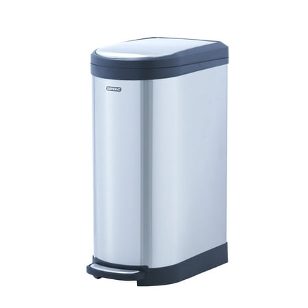 Superio Stainless Steel - 40 Liter / 10.6 Gallon Trash Can with Lid