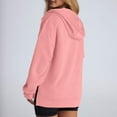 thumbnail image 3 of Fiaer,Half Zip Hoodies for Women,Womens Plus Size Loose Fit Casual Solid Color Hooded Sweatshirts Trendy Lightweight Hooded Pullovers Pink XXL, 3 of 5