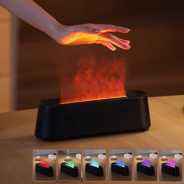 7 colorido difusor de aroma recargable simulación humidificador de llama 2/4/6h humidificador de llama de fuego para la oficina de la habitación del hogar