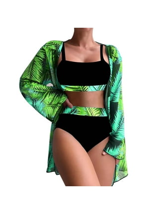 HIMONE Women's 3 Piece Full Cover Swimsuit,Muslim Burkini Swimwear Swim  Tops + Swim Pants + Hijab Swimming Clothes Sets High Waist Beachwear Long  Sleeve Bathing Suit 