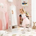 thumbnail image 4 of Gymax Kids Jewelry Cabinet w/ Full-Length Mirror Foldable Drawer Anti-toppling System, 4 of 9