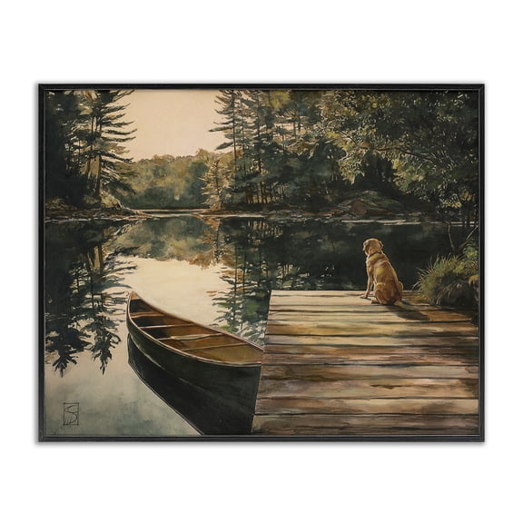 Lake Life at Sunset Black Framed Giclee Art, design by Sara Culpepper