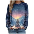 thumbnail image 3 of Futezty Women Christmas Tree Sweatshirt 3D Print Graphic Xmas Sweaters Crewneck Long Sleeve Shirt Pullover, 3 of 7